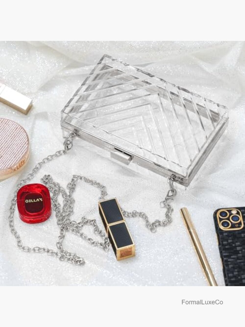 Clear Acrylic Clutch Purse Stadium Approved Evening Bag View 5